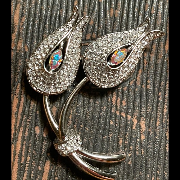 ALFRED SUNG Ornate Rhinestone Brooch BLING ☀️ - Picture 14 of 16